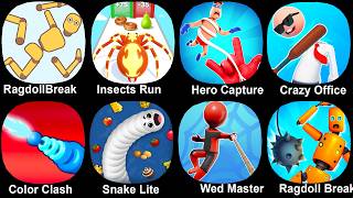 RagdollBreak,insects run evolve,Hero Capture,Crazy Office,Color Clash,Snake Lite,Wed Master screenshot 5