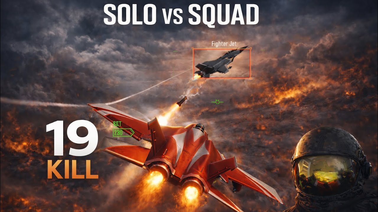 SOLO vs SQUAD — Jet Crash Mid-Air | 19 KILLS | PUBG MOBILE