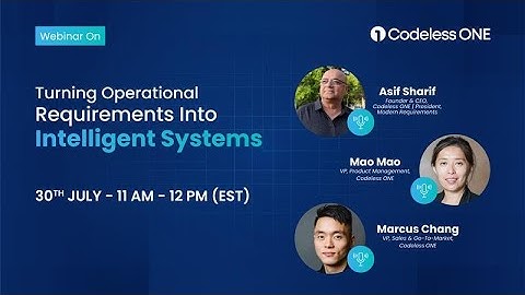 Turning Operational Requirements Into Intelligent Systems with AI & No-Code | Codeless ONE Webinar