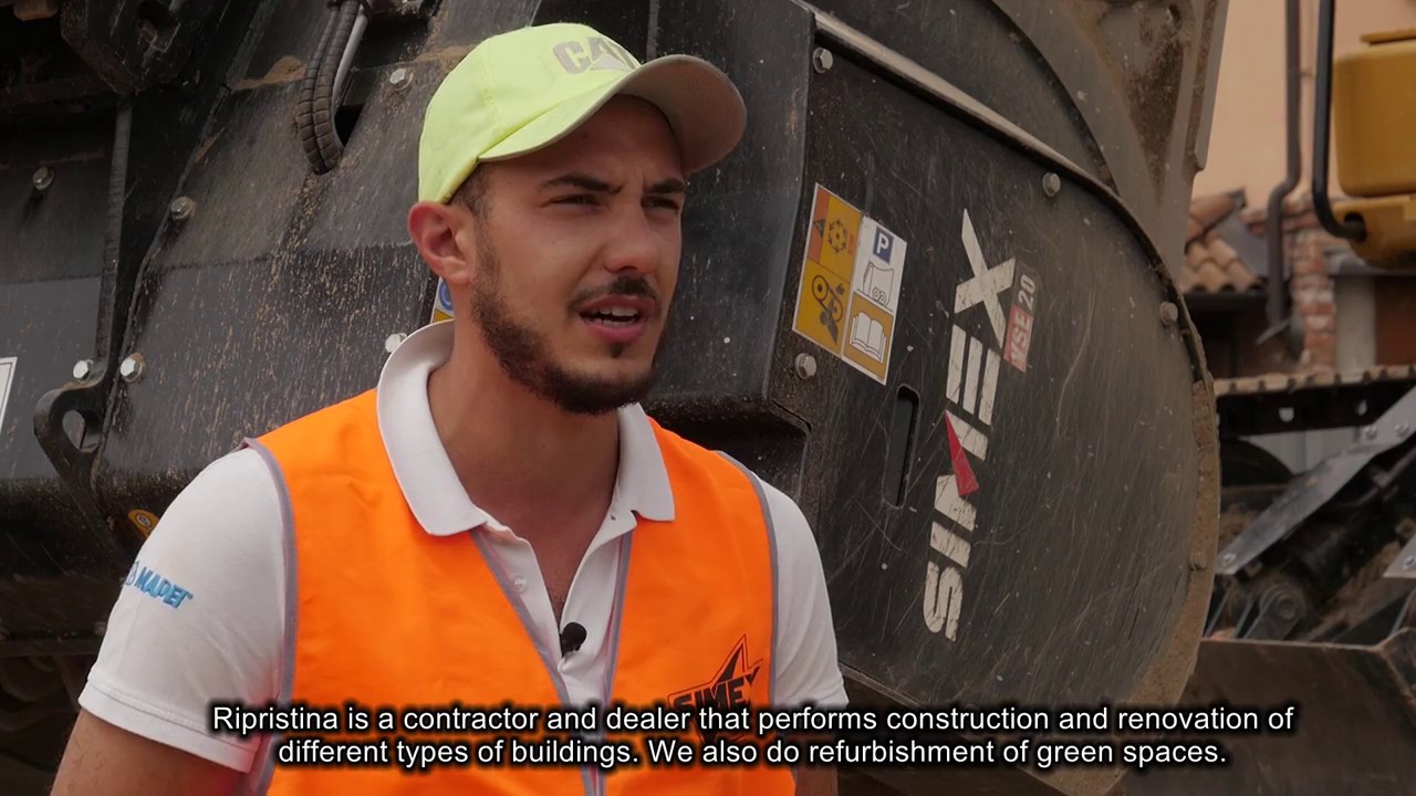 Simex VSE 20 screening bucket for excavator: refurbishment of green areas