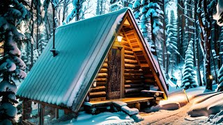 Father and Son Building Cabin in The Woods Off Grid
