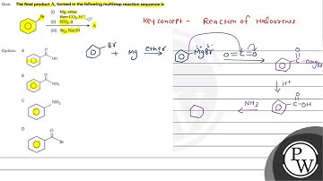 Que  The final product    A     formed in the following multistep reaction sequence is  i      m....