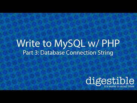 Write to a MySQL Table using a PHP form, Part 3: Database Connection String