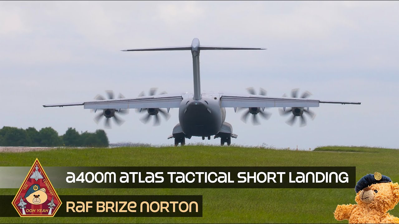 DOESN’T NEED MUCH RUNWAY! IMPRESSIVE A400M ATLAS TACTICAL LANDING STOPPING QUICK • RAF BRIZE NORTON