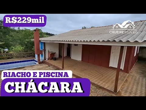 Capa do vídeo CHÁCARA COM RIACHO E PISCINA R$229mil