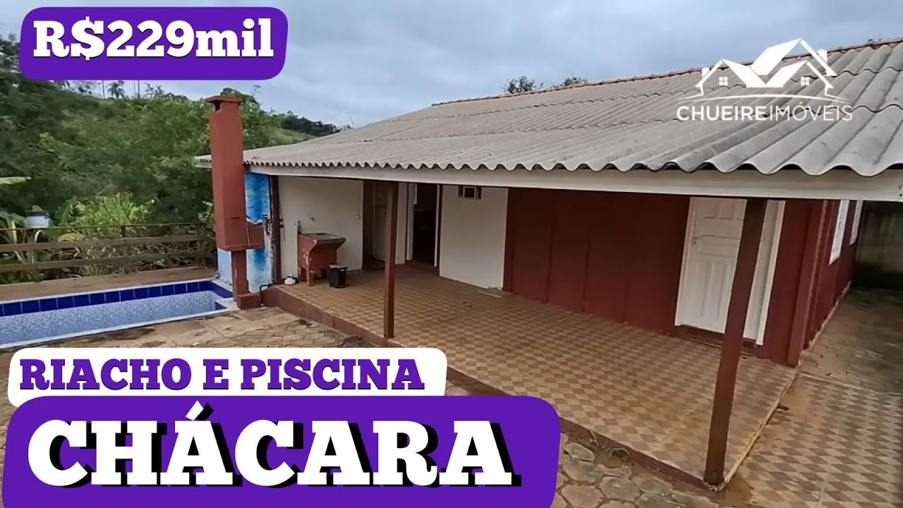 CHÁCARA COM RIACHO E PISCINA R$229mil