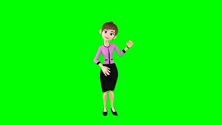 Green Screen 3D Character Girl