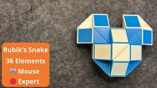 🐭 Mouse | Rubik's Snake 36 Elements | Expert Level | Full Tutorial