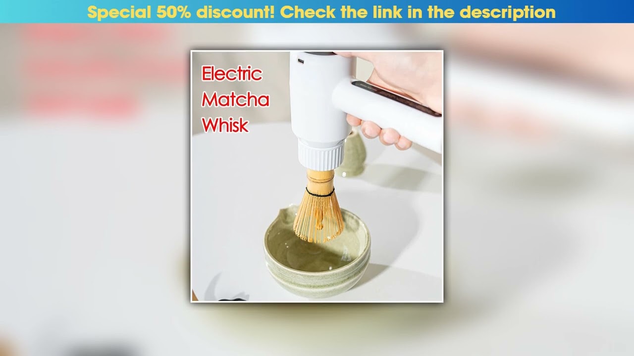 Today Only White Cordless Electric Matcha Whisk Device Type-C Interface Rechargeable Whisking Tool•