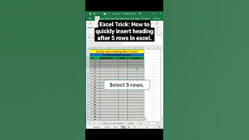 Excel Trick How To Quickly Insert Heading After 5 Rows In Excel 