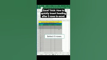 Excel Trick: How to quickly insert heading after 5 rows in excel.