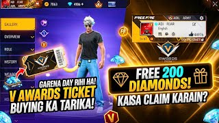 HOW TO BUY V-AWARD TICKETS: FULL PROCESS IN THIS VIDEO || GARENA IS OFFERING 200 FREE DIAMONDS 😱
