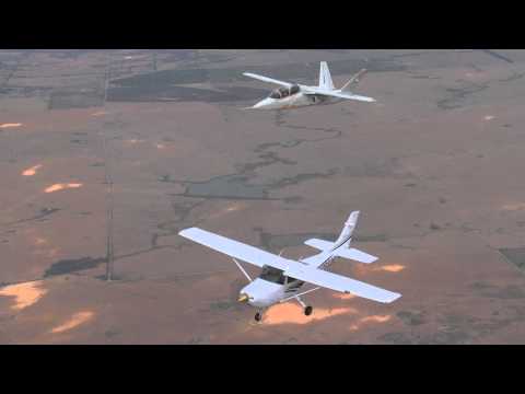 Scorpion Jet Mock Airborne Intercept of Cessna 182