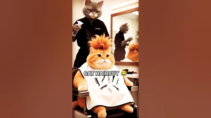 Video 10809531: cat grooming funny, cat haircut