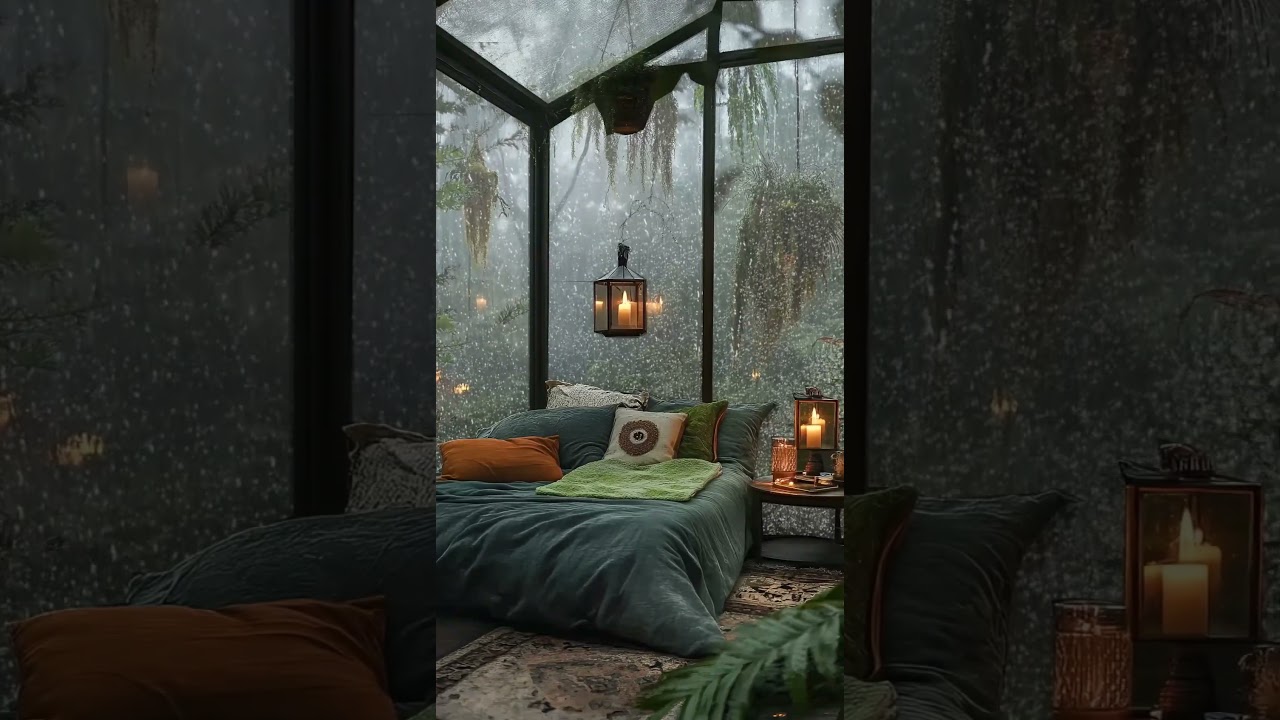 Cozy Bedroom: Heavy Rain Without Lightning, Perfect for Deep Sleep auf YouTube ansehen Cozy Bedroom: Heavy Rain Without Lightning, Perfect for Deep Sleep auf YouTube ansehen