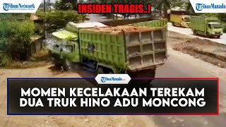 Kecelakaan Terekam Kamera, Dua Truk Hino Adu Moncong