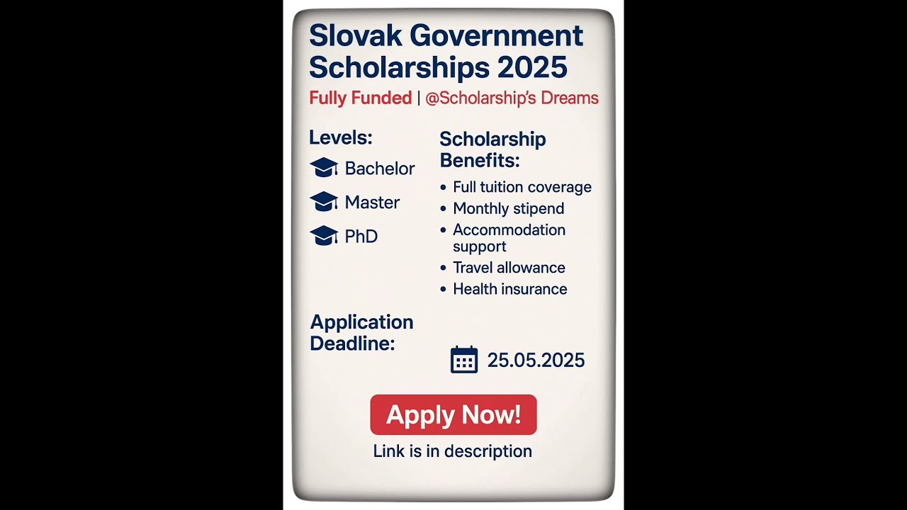 Slovak Government Scholarship 2025 Fully Funded India 1k Studyabroad