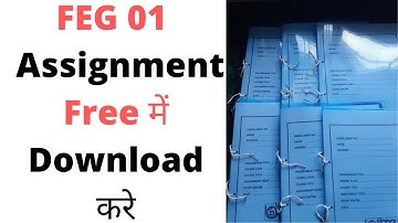 Ignou FEG 01 Solved Assignment in Free