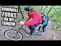 FITTING DOWNHILL FORKS ON MY TANDEM BIKE AND SENDING IT!