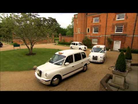 White wedding taxi wedding cars at Wotton HGolden weddinge Surrey
