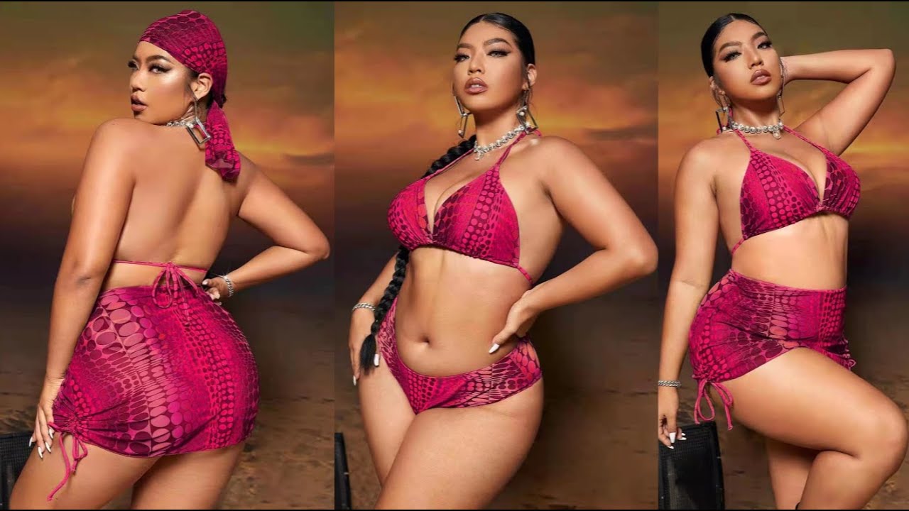 Chic 4-Piece Plus Size Bikini Set: Summer and Poolside Perfection