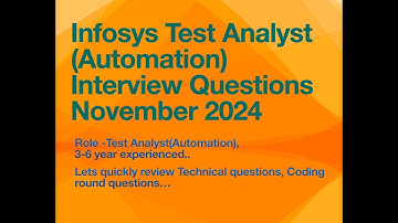 New Infosys Test Analyst (Automation) Interview Questions & Answers - 2024