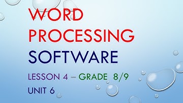 ICT Lesson 1 - Ms Word - Unit 6 - Grade 10