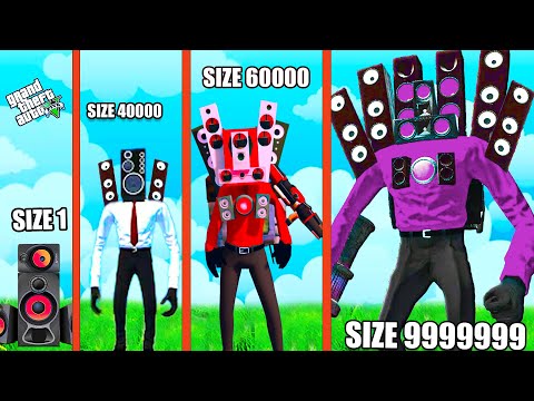 Growing Smallest SPEAKERMAN into Biggest MECHA SPEAKERMAN To Kill Toilet Monster & CAMERAMAN IN GTA5