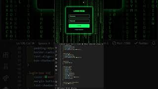 Hacker Login Page using HTML CSS | Matrix Rain Animation | Cyber Security #HTML #WebDevelopment