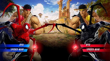 Spiderman & Ryu VS Spiderman & Ryu (Very Hard) - Marvel vs Capcom | 4K UHD Gameplay