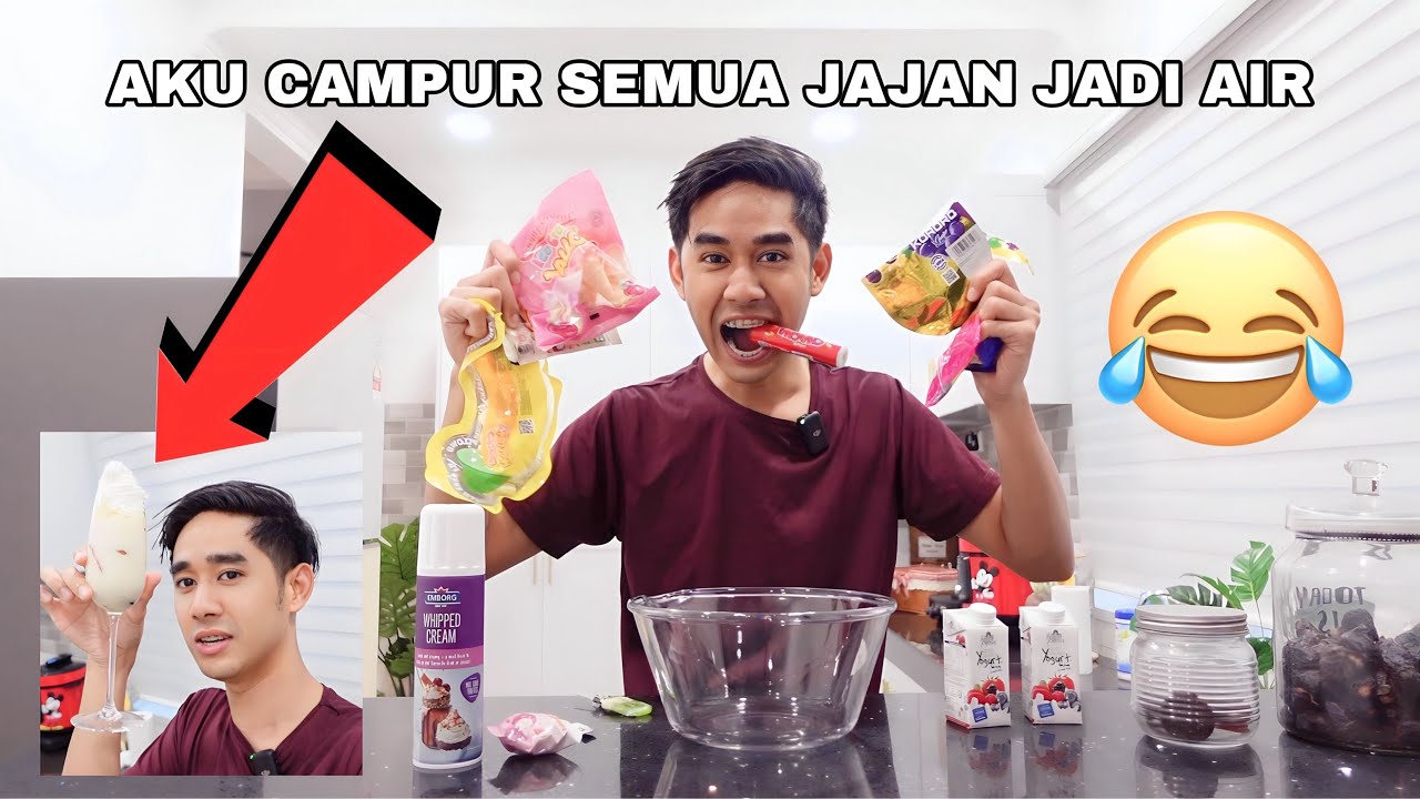 AKU CAMPUR SEMUA JAJAN 😂 JADI AIR VIRAL PELIK 😱