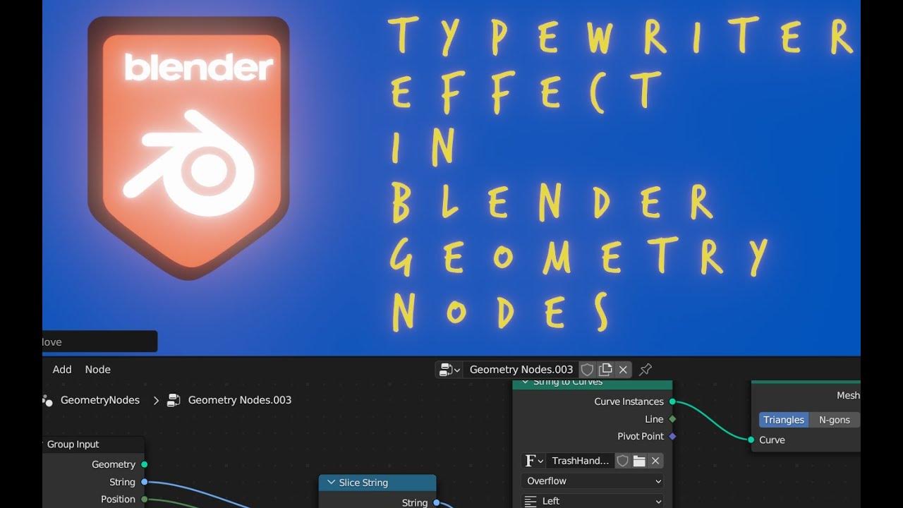 Typewriter Effect in Blender Geometry Nodes YouTube