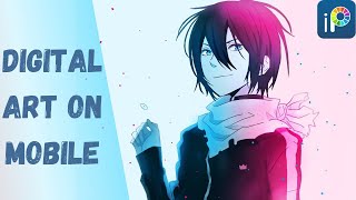 Draw Cool Art in MOBILE Using THUMBS | Step by Step Tutorial| Anime Speedpaint screenshot 2