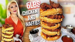 6LBS CHICKEN AND WAFFLES CHALLENGE at Bru's Wiffle in Santa Monica, CA!! #RainaisCrazy