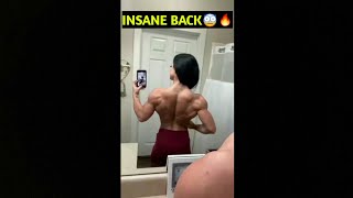 She has insane back muscles🔥🔥 #shorts She has insane back muscles🔥🔥 #shorts