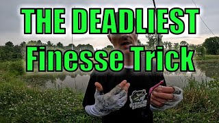 Catch GIANT Bass with THIS Weightless Finesse Trick! Pressured Public Ponds