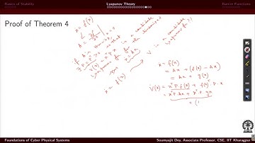 Lecture - 41 : Lyapunov Stability, Barrier Functions (Contd.) #CH30SP #swayamprabha