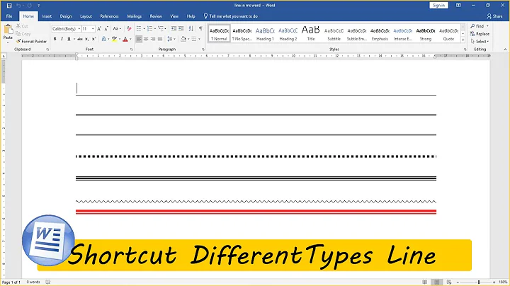 Draw Straight Lines in Ms Word Shortcut Key (Word 2003-2019) #akrguruji