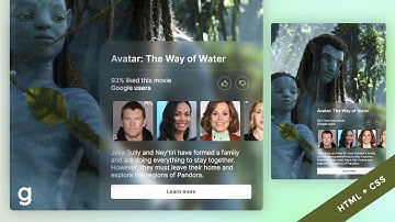Card Web Design (Avatar the Way of Water) Frosted Glass Effect With HTML + CSS
