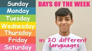 DAYS OF THE WEEK IN 20 DIFFERENT LANGUAGES