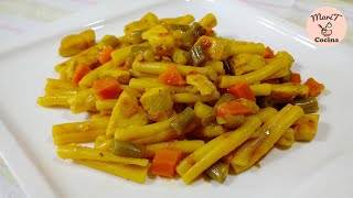 Pasta con Pollo y Verduras, Fideuá de Pollo | Deliciosa, Fácil  y Económica | MariTCocina