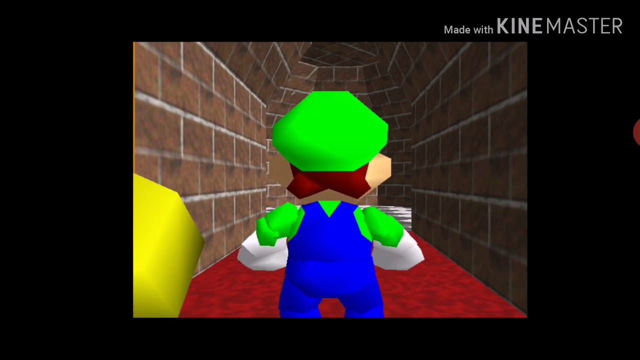 Mario eats Luigi's hamburger in SM64