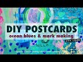 Diving into BLUE Mail Art | Let's make DIY Postcards [part 3]