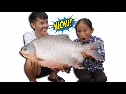 Hưng Vlog - Thách Mẹ Bà Tân Vlog Ăn Con Cá Chim Nướng Siêu Cay Khổng Lồ 10kg Trong 10 Phút