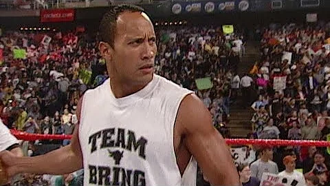 The Rock issues an open challenge for the WCW Worl...