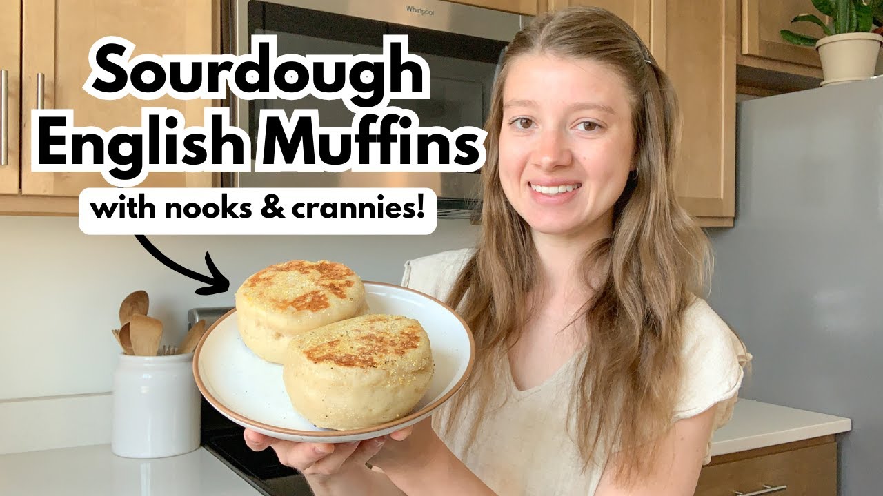 BEST Sourdough English Muffin Recipe WITH NOOKS & CRANNIES!