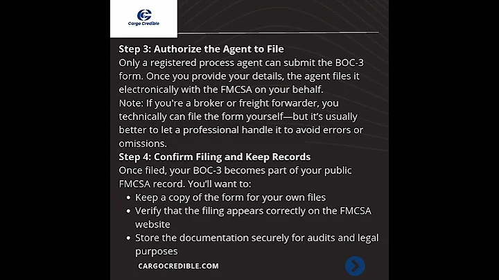 BOC 3 Filing and Process Agent Registration