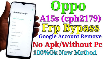 Oppo (cph 2179) oppo a15s frp bypass /Google account unlock New method No Apk without pc