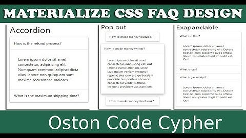 How to create a FAQ section using Materialize CSS Framework
