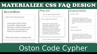 How to create a FAQ section using Materialize CSS Framework